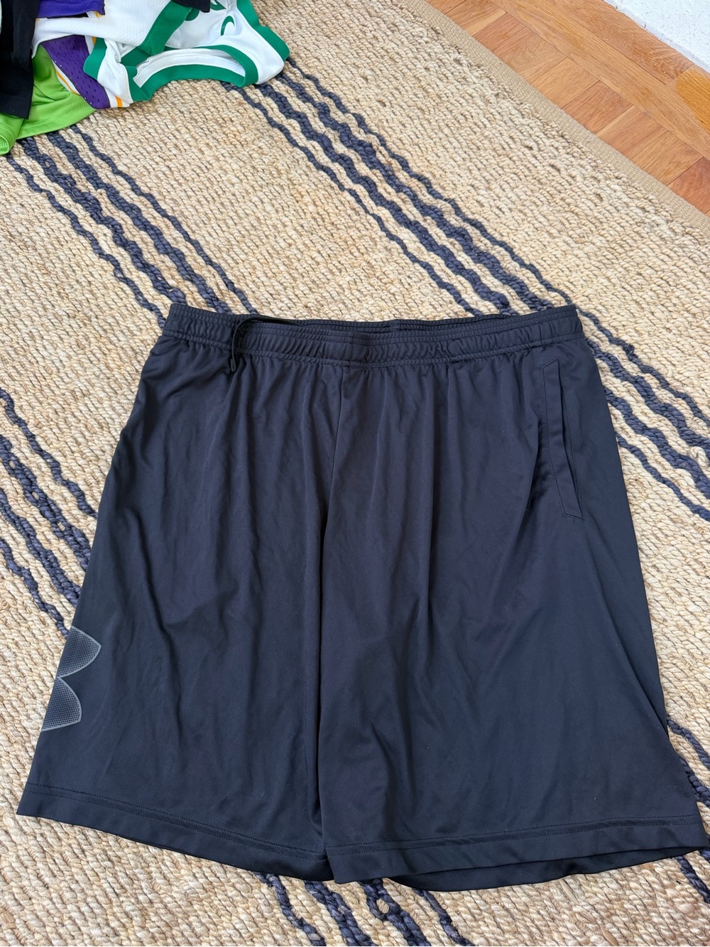 Men's Black Athletic Shorts - Lightweight Performance, Size XXL